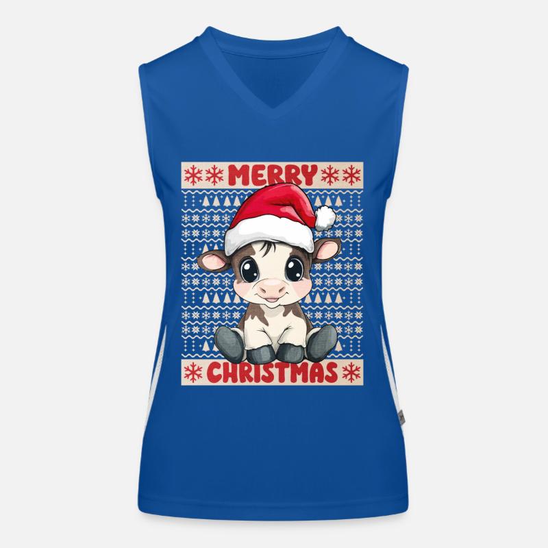 Vache Veau Moche Noël Noël Doux Débardeur respirant contrasté Femme