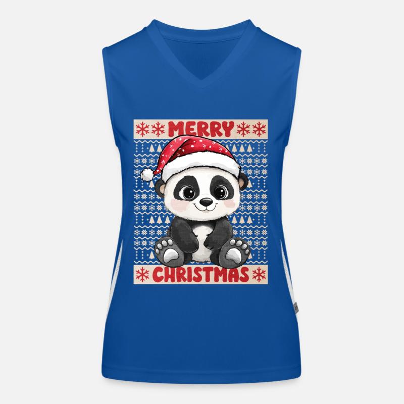 Panda Ours Noël Mignon Noël mignon Noël Débardeur respirant contrasté Femme
