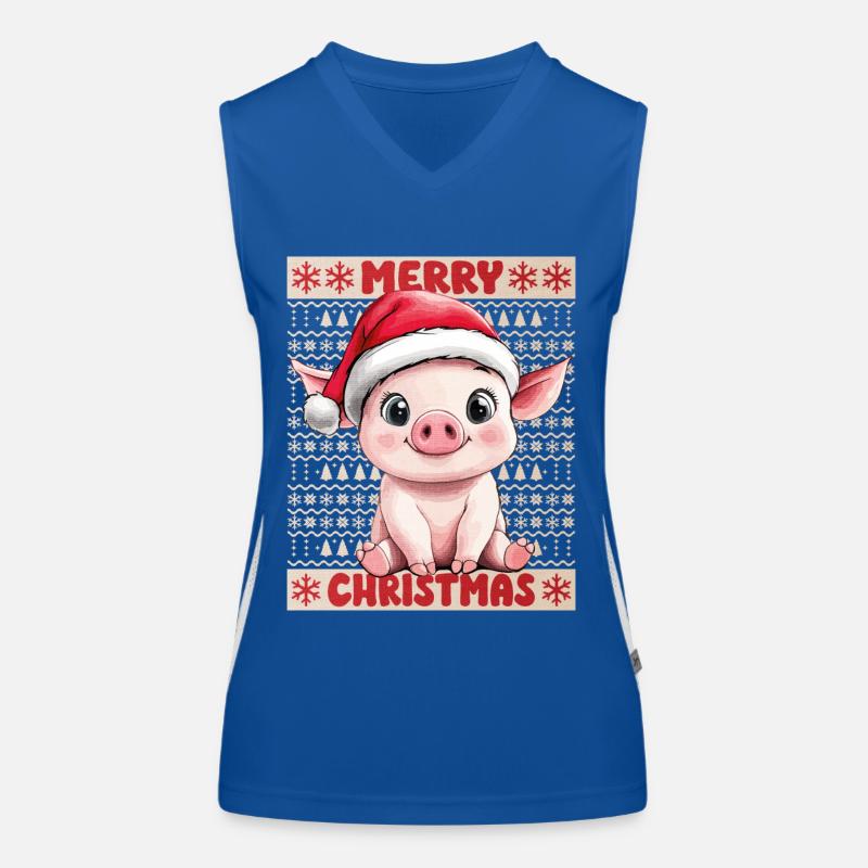 Cochon Sow Noël Mignon Noël Débardeur respirant contrasté Femme