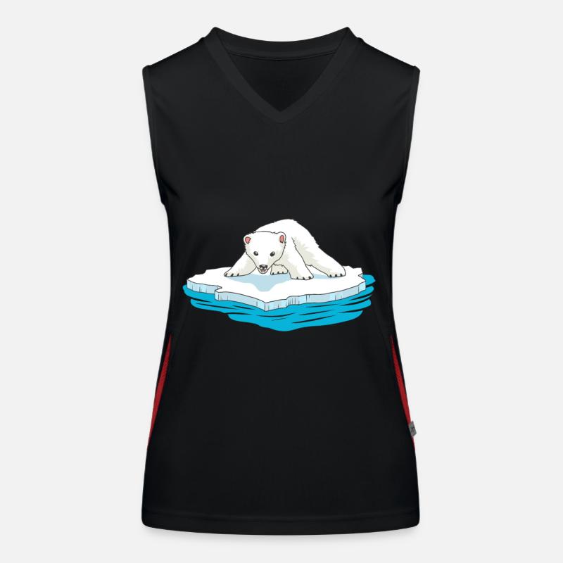 Eisbär Eisscholle Arktis Nordpol Kälte Gletscher Funktionelles Kontrast-Tank Top für Frauen