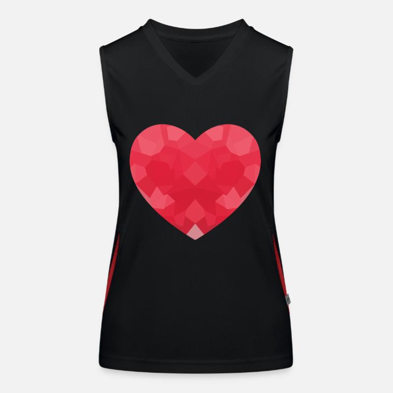 POLYGON HERZ Geburtstag Valentin Herzen Funktionelles Kontrast-Tank Top für Frauen