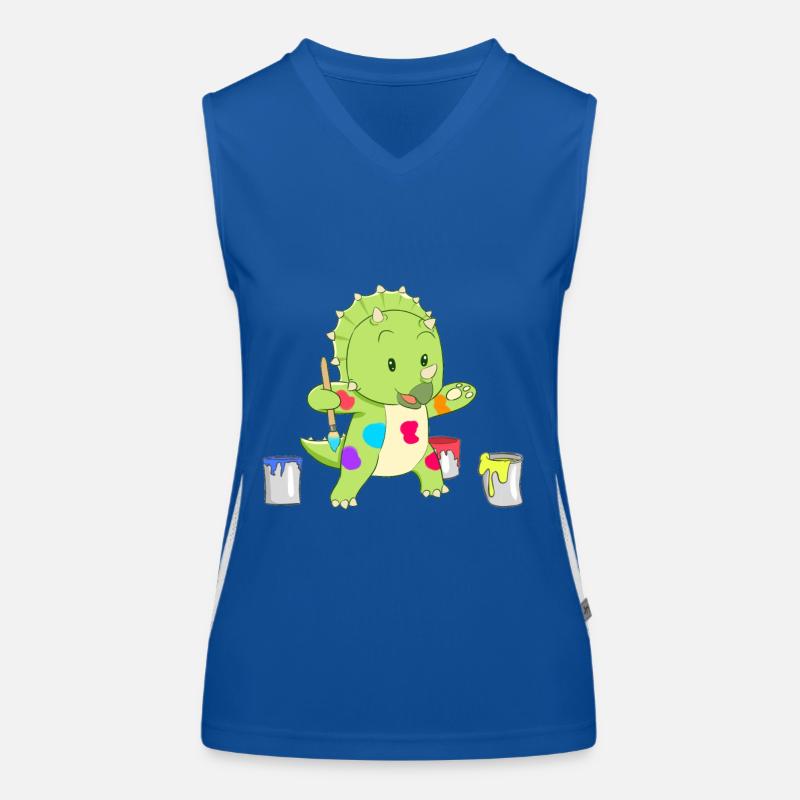 Dino kleiner Künstler Funktionelles Kontrast-Tank Top für Frauen