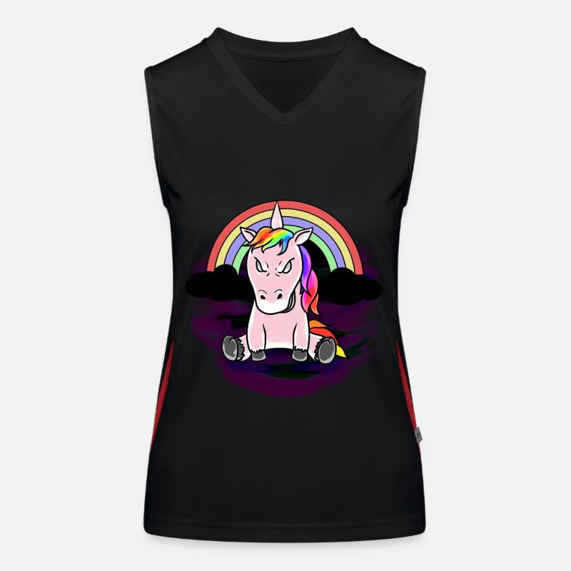 Fantasy Unicorn Unicorn Horror Evil Satanic Women's Functional Contrast Tank Top