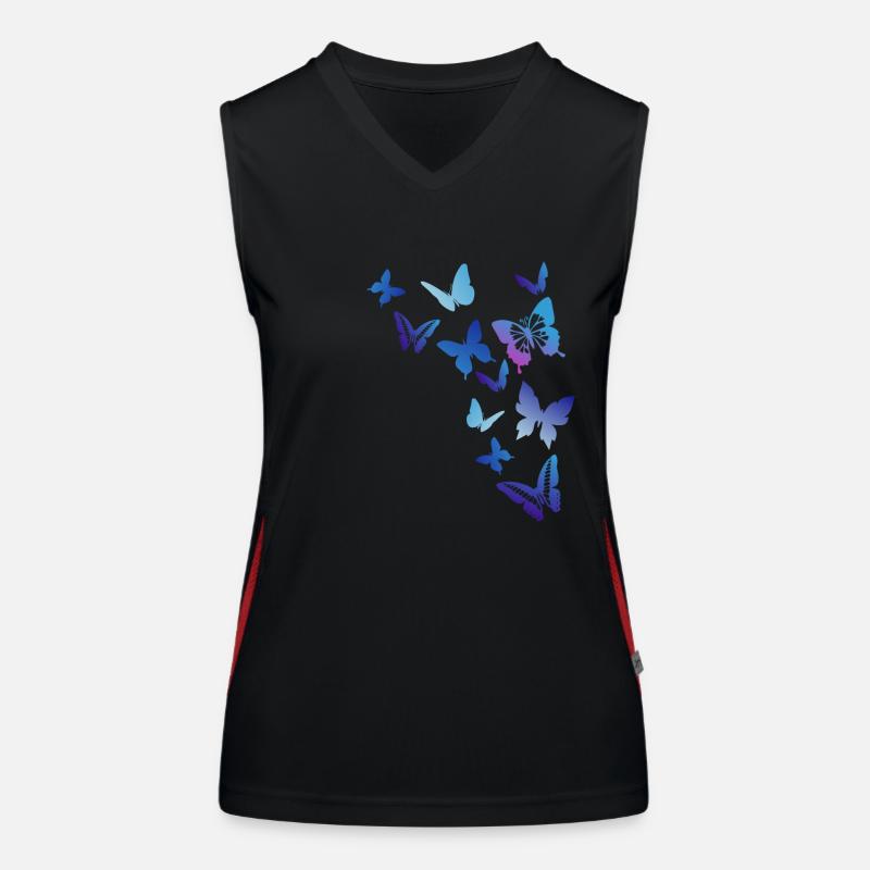 Schmetterlinge Funktionelles Kontrast-Tank Top für Frauen
