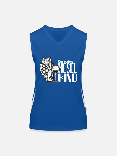 Mosel Wein Spruch Moselaner Geschenk - Funktionelles Kontrast-Tank Top für Frauen - Royal/Weiß - Vorne