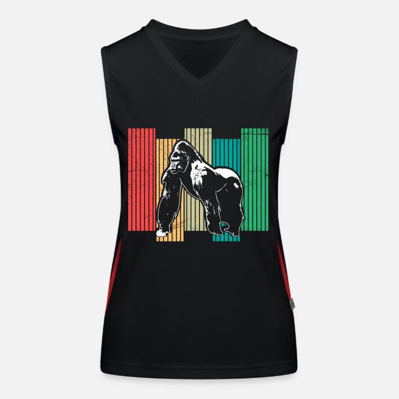 Monkey monkey chimpanzee gift idea Women's Functional Contrast Tank Top