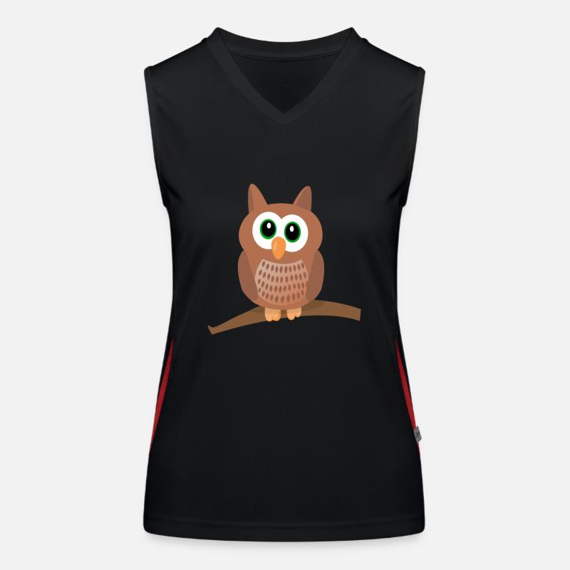 Eule Uhu süß Funktionelles Kontrast-Tank Top für Frauen