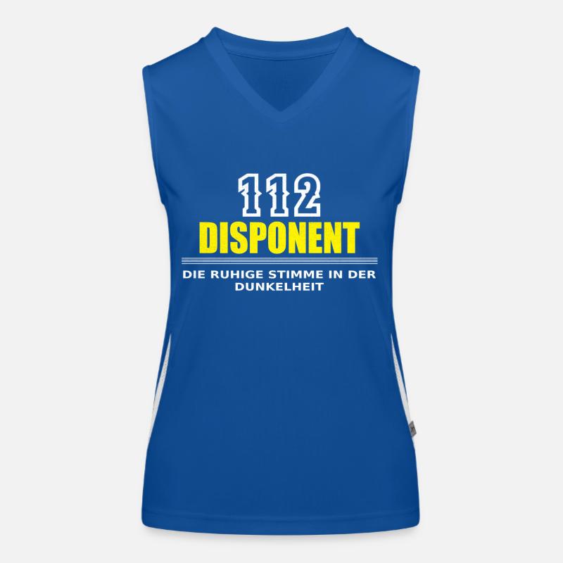 112 Disponent, Leitstelle Notruf Feuerwehr Notfall Funktionelles Kontrast-Tank Top für Frauen