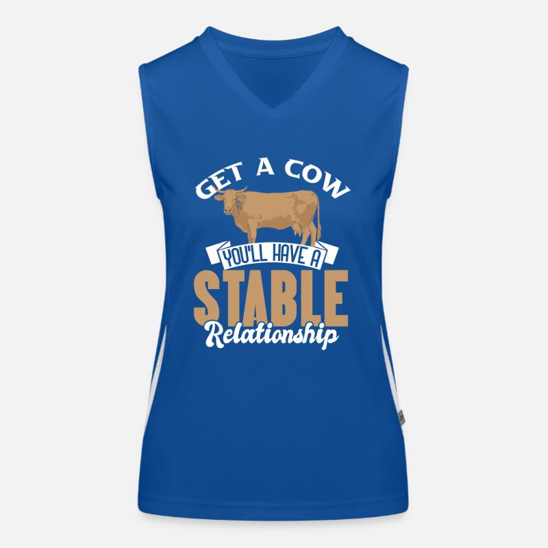 Cow beef mountains Women's Functional Contrast Tank Top