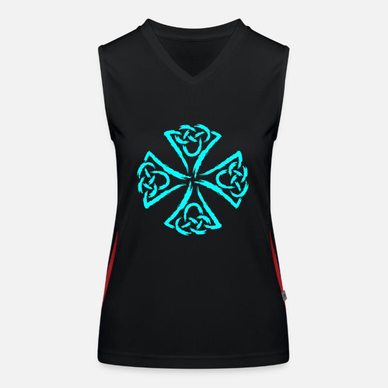 Keltische Symbole Stärke Mut Funktionelles Kontrast-Tank Top für Frauen