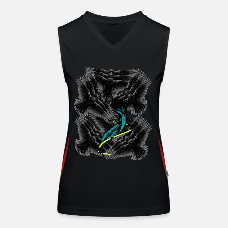 Feathers Wings Death Crows Beyond Grief Women's Functional Contrast Tank Top