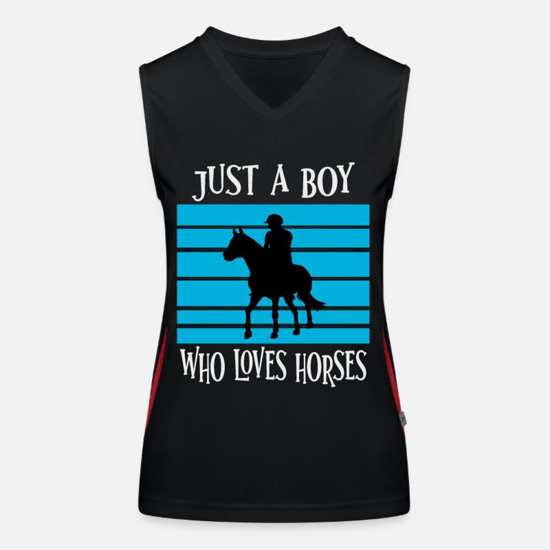 Nur Ein Junge, Der Pferde Liebt Funktionelles Kontrast-Tank Top für Frauen