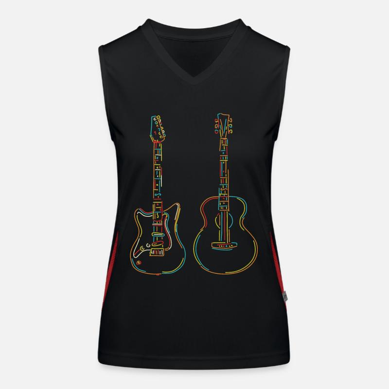 Guitariste Gift Rainbow Strings Musicien Débardeur respirant contrasté Femme