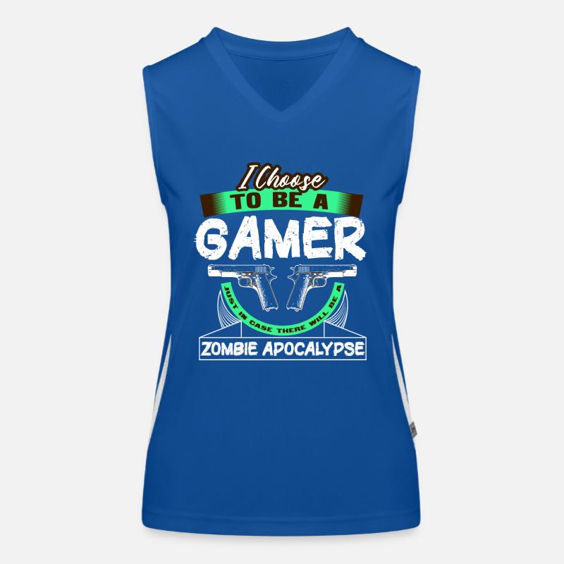 Zombie Apocalypse Games Horror Gift Idea Women's Functional Contrast Tank Top