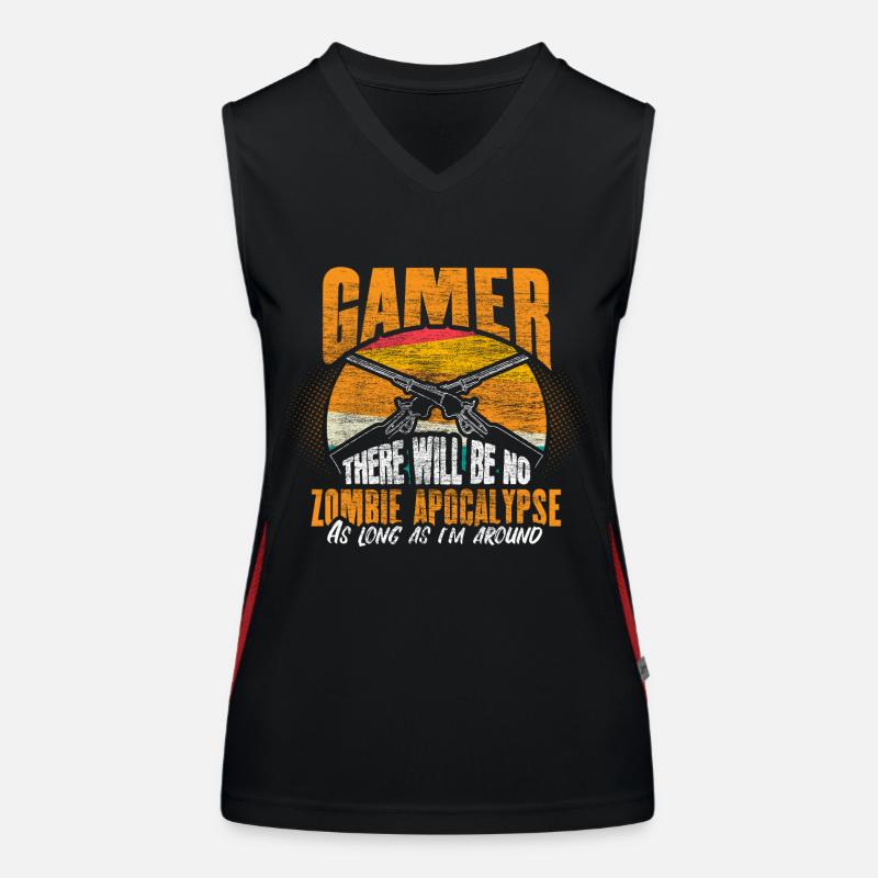 Zombie Apocalypse Halloween Gift Idea Women's Functional Contrast Tank Top
