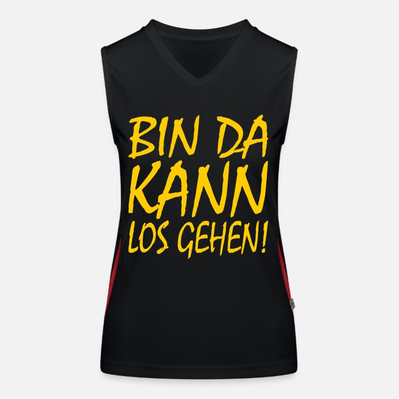 Bin da kann losgehen Funktionelles Kontrast-Tank Top für Frauen