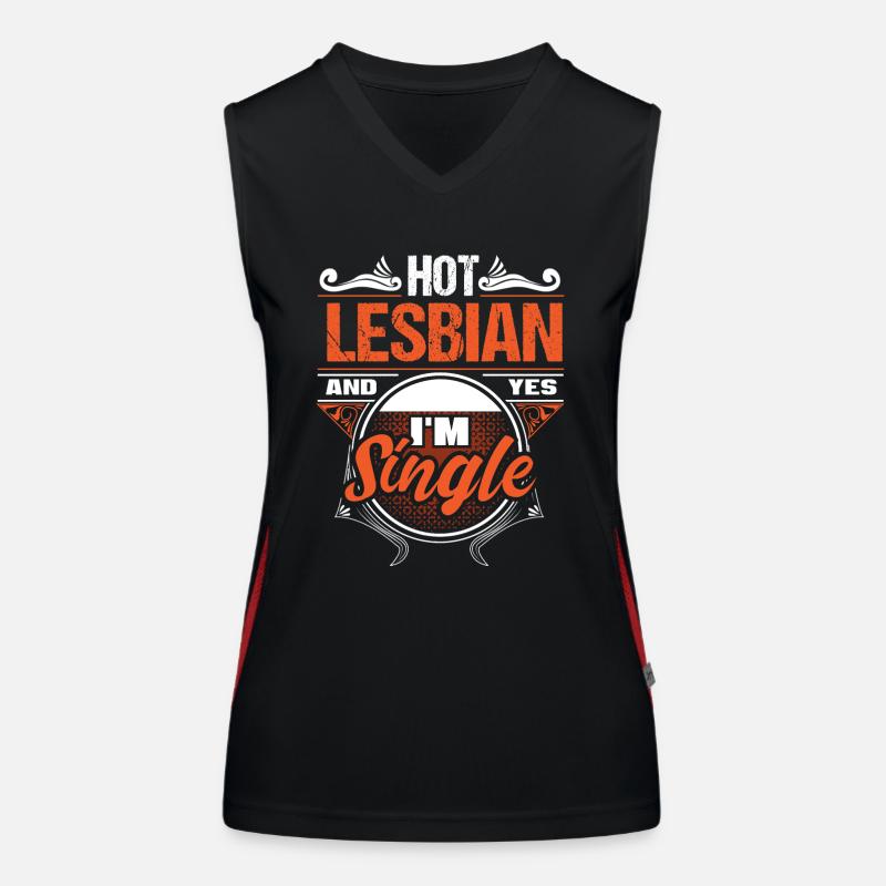 Lesbisch Single Pride Queer Geschenk Funktionelles Kontrast-Tank Top für Frauen