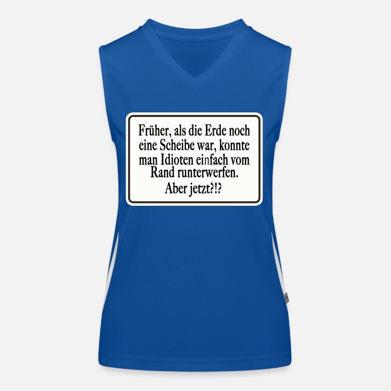 Früher als die Erde noch eine Scheibe war Funktionelles Kontrast-Tank Top für Frauen