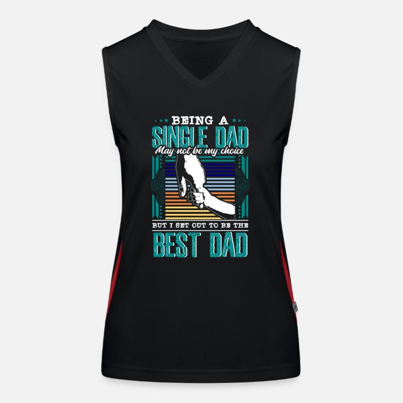Single Father Son Children Gift Idea Women's Functional Contrast Tank Top