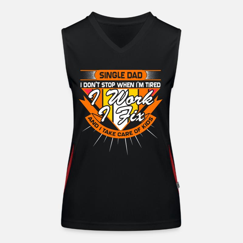 Single Father Daddy Family Gift Idea Women's Functional Contrast Tank Top