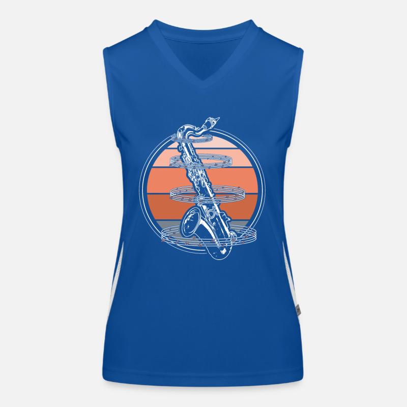 Saxophon Instrument Konzert Geschenkidee Funktionelles Kontrast-Tank Top für Frauen
