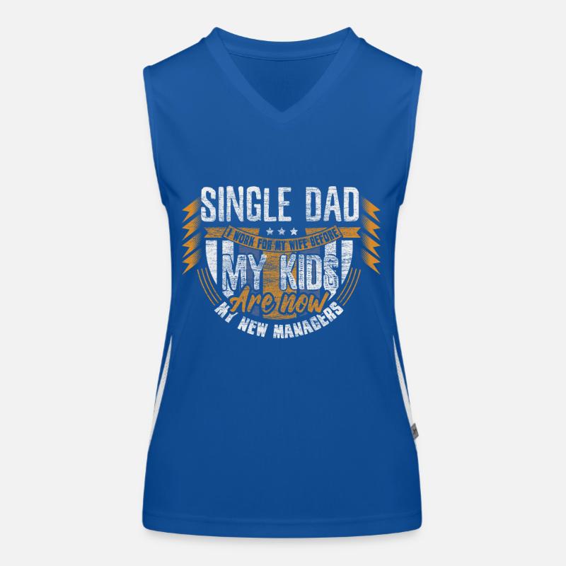 Single Father Papa Parents Gift Idea Women's Functional Contrast Tank Top