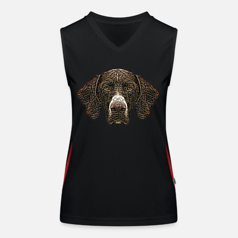German Shorthaired Pointer Face Women's Functional Contrast Tank Top