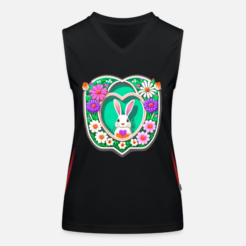 Lapin de Pâques Fleurs de lapin de Pâques Débardeur respirant contrasté Femme