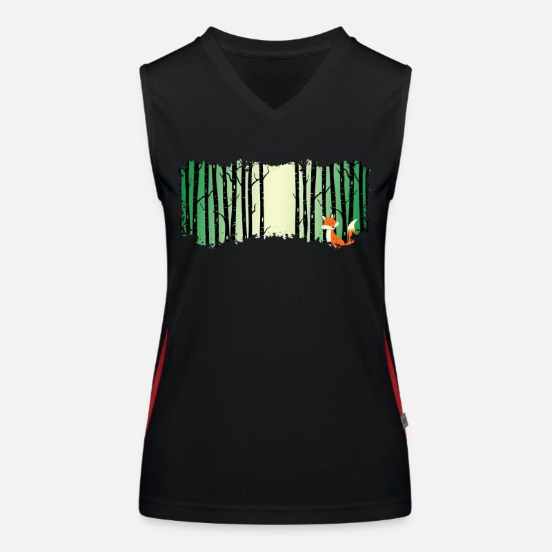 Forest shinrin yoku forest meditation "fox forest bathing" Women's Functional Contrast Tank Top