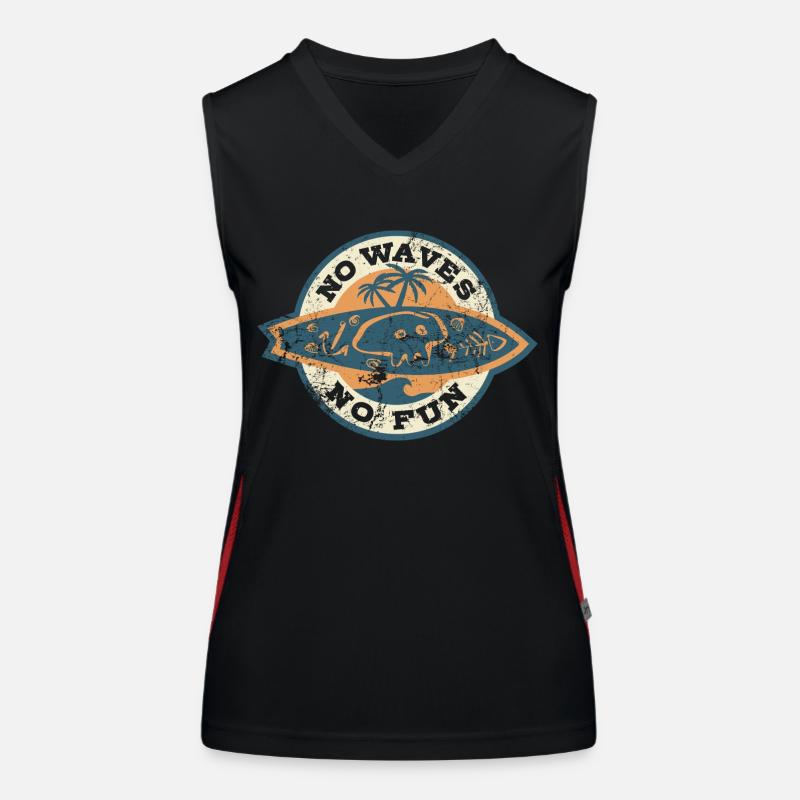 No Waves No Fun - Surfer - Geschenk Funktionelles Kontrast-Tank Top für Frauen
