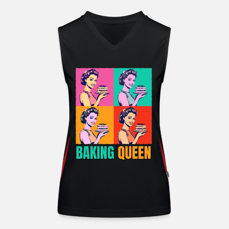 Baking Cake Baking Queen Baking Fairy Baker Pop Art Women's Functional Contrast Tank Top