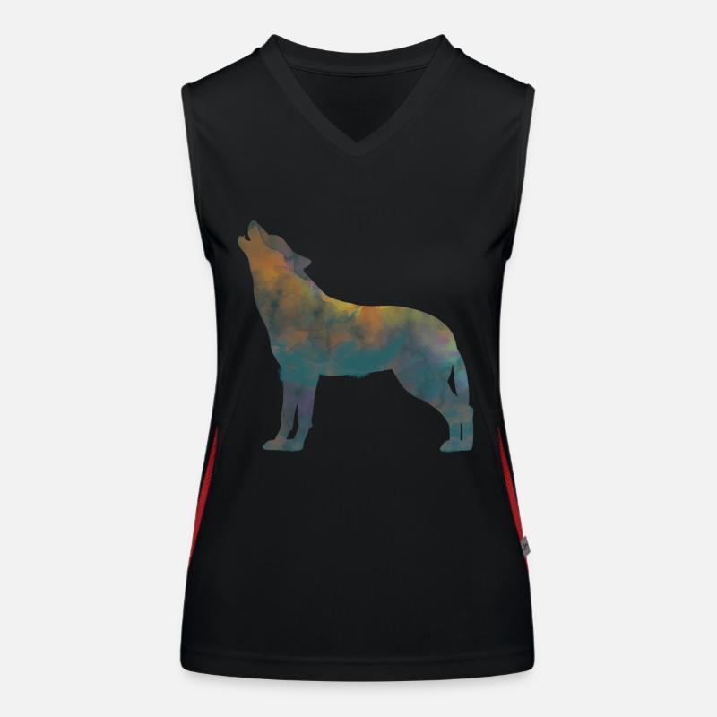 heulender Wolf Women's Functional Contrast Tank Top