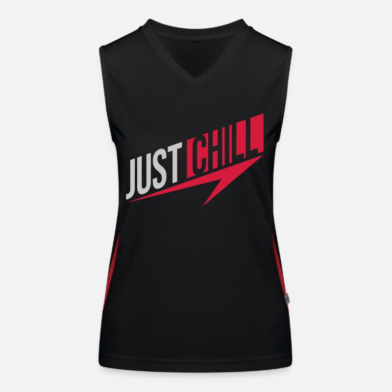 Just Chill Text Logo Débardeur respirant contrasté Femme