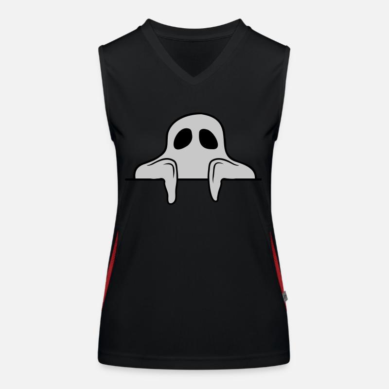 Ghost Behind Wall Comic Women's Functional Contrast Tank Top