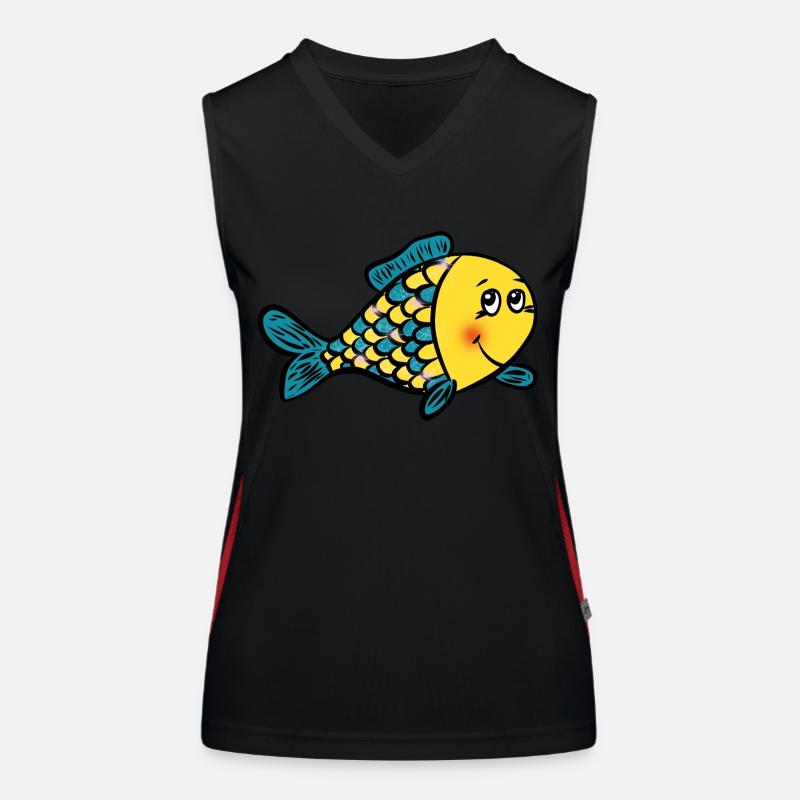 happy fish Funktionelles Kontrast-Tank Top für Frauen