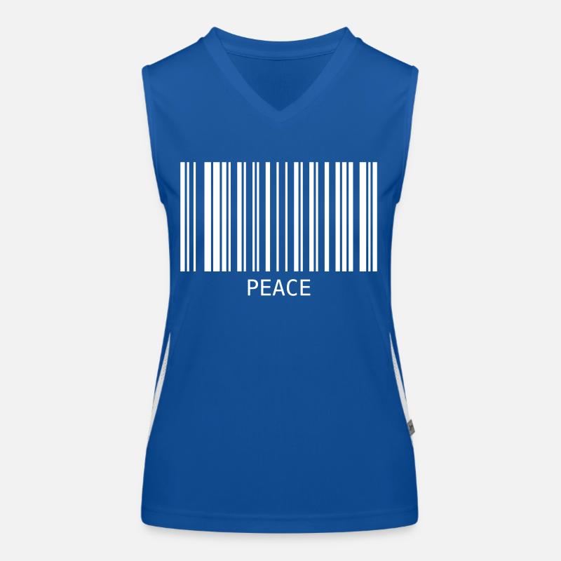 Peace Barcode Friedenszeichen Strichcode Symbol Women's Functional Contrast Tank Top