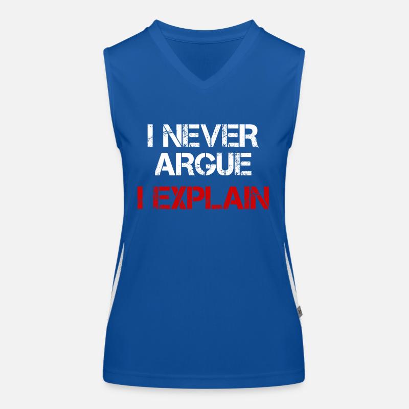 JE NE DISCUTE JAMAIS J’EXPLIQUE Débardeur respirant contrasté Femme