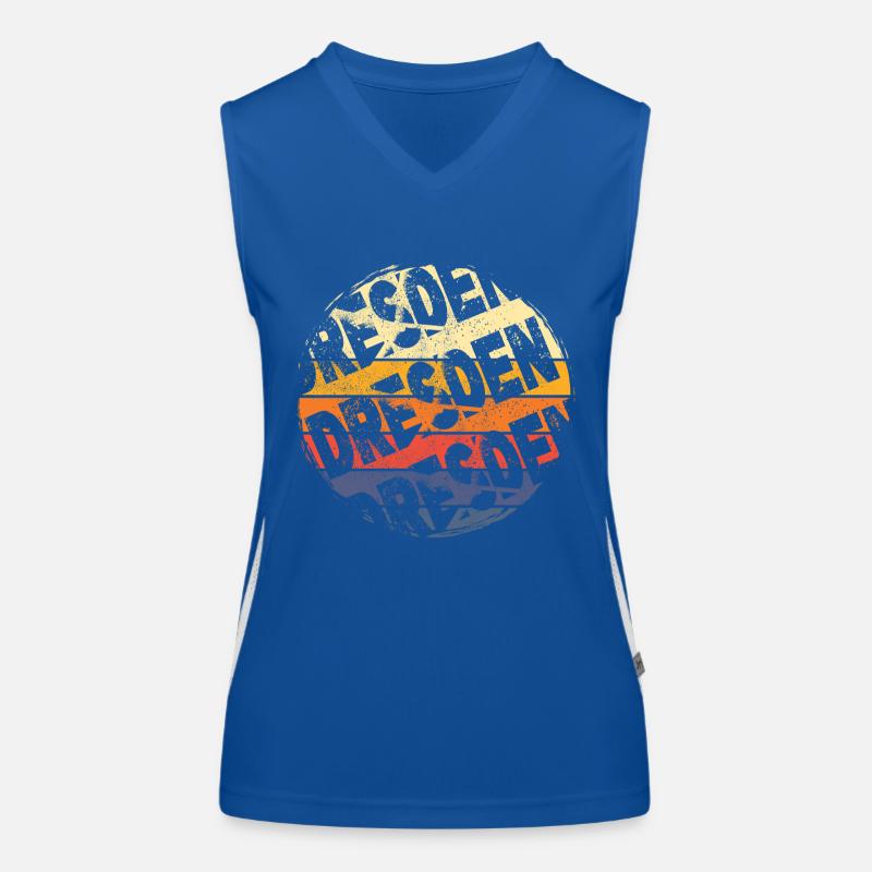 Dresden Germany City Vintage Retro Skyline Women's Functional Contrast Tank Top