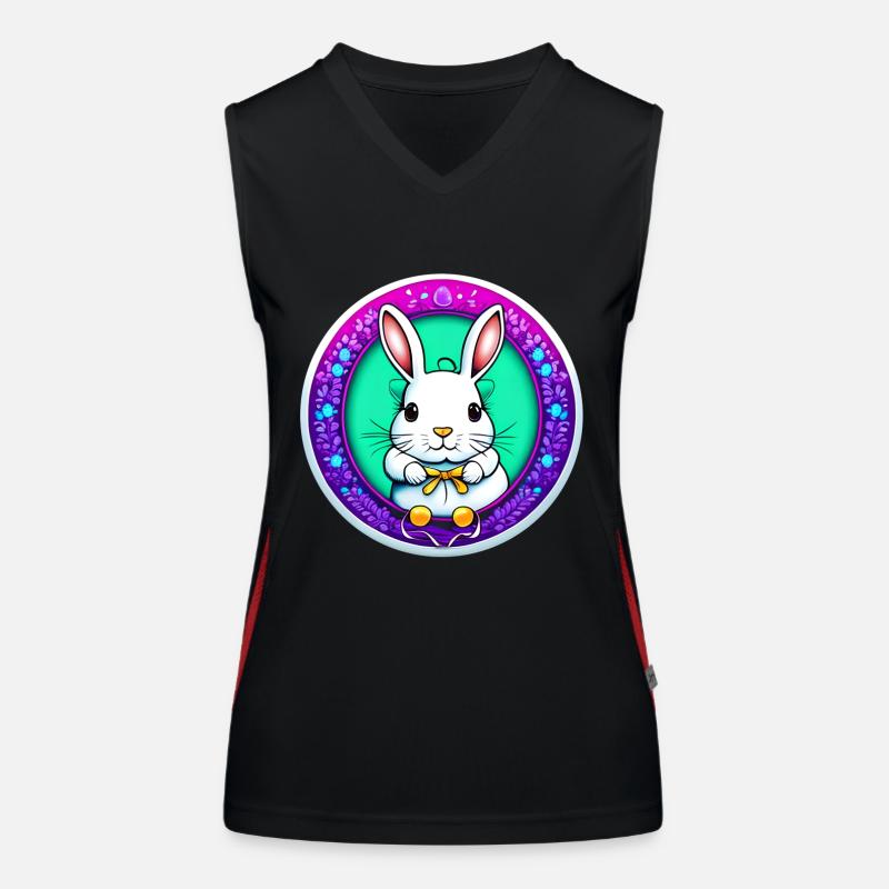 flashy Easter motif Women's Functional Contrast Tank Top