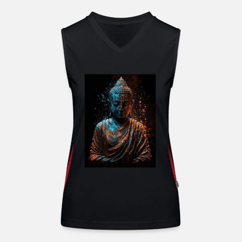 Friedliche abstrakte Buddha-Statue Funktionelles Kontrast-Tank Top für Frauen