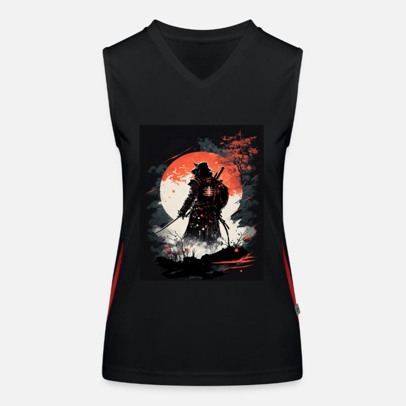 Japanischer Samurai-Krieger Funktionelles Kontrast-Tank Top für Frauen