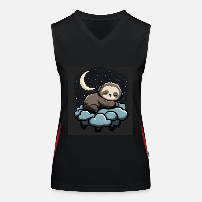 Schlafendes Faultier Funktionelles Kontrast-Tank Top für Frauen