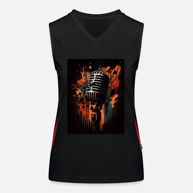 Abstraktes Mikrofon Funktionelles Kontrast-Tank Top für Frauen