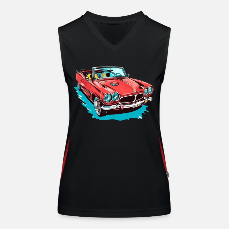Rotes Cabriolet Funktionelles Kontrast-Tank Top für Frauen