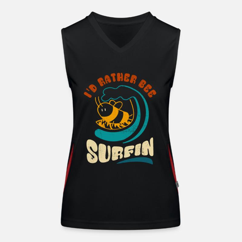 I'd rather bee surfin - Sticker Women's Functional Contrast Tank Top