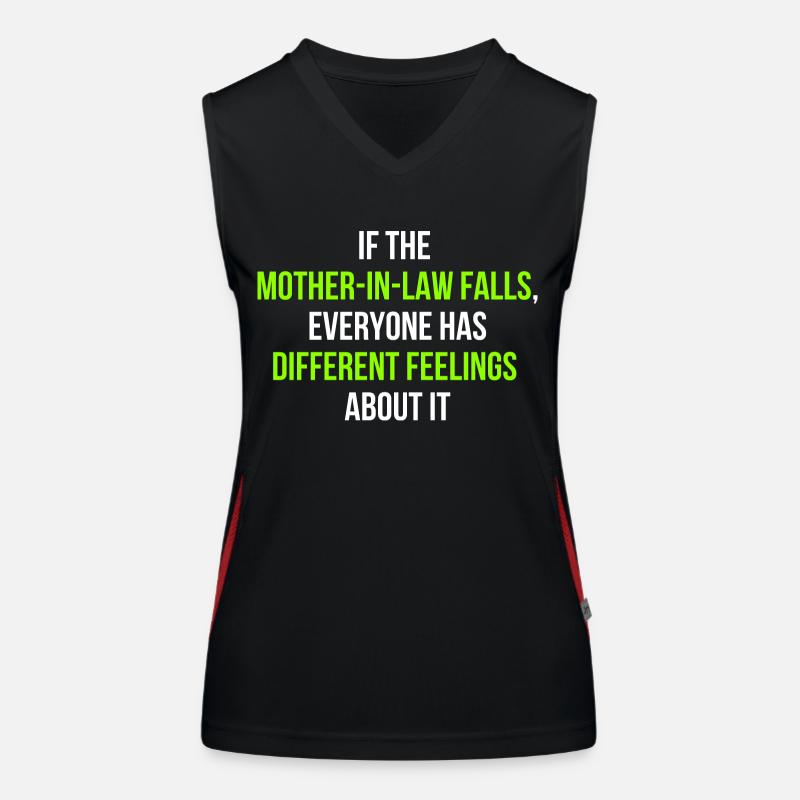 Schwiegermutter Spruch Englisch Funktionelles Kontrast-Tank Top für Frauen