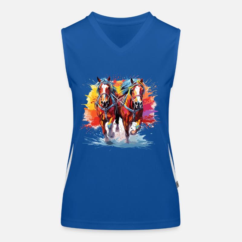 Zugpferde, Kutsche Funktionelles Kontrast-Tank Top für Frauen