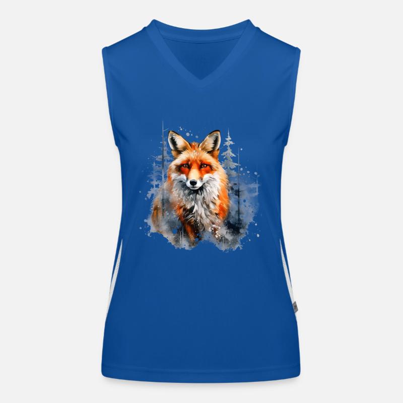 Rotfuchs, Schnee Funktionelles Kontrast-Tank Top für Frauen