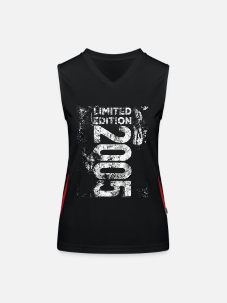 Limited Edition 2005 Geburtstag Retro - Funktionelles Kontrast-Tank Top für Frauen - Schwarz/Rot - Vorne