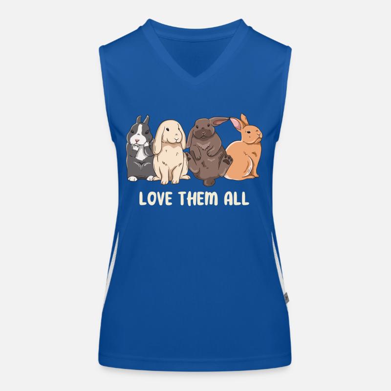 Conception de lapin mignon pour les propriétaires de lapins Débardeur respirant contrasté Femme